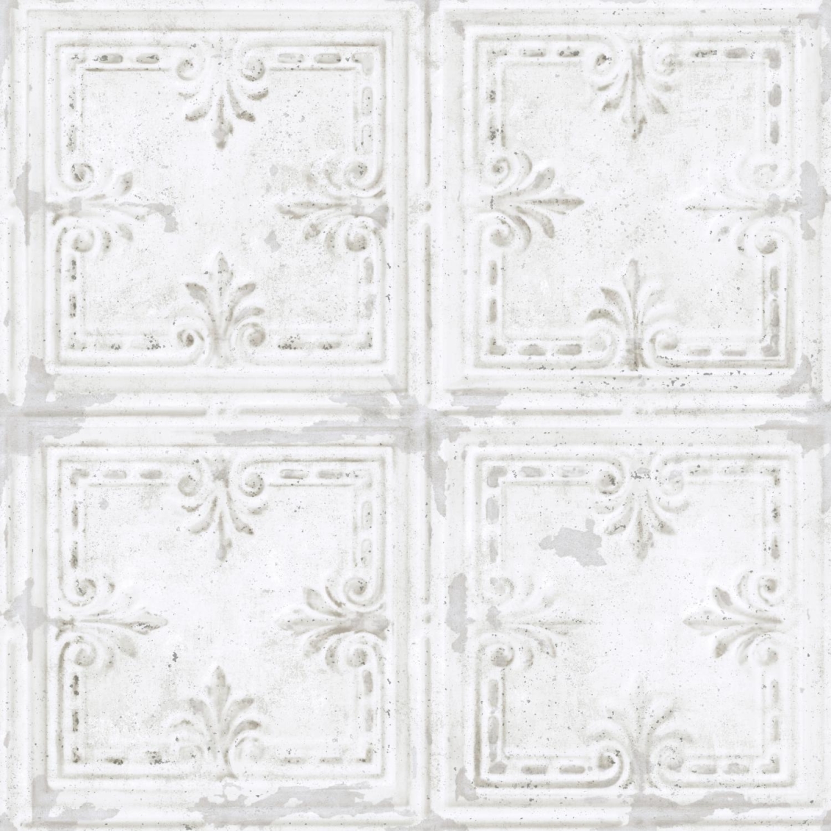 Tin Tile White Peel & Stick Wallpaper