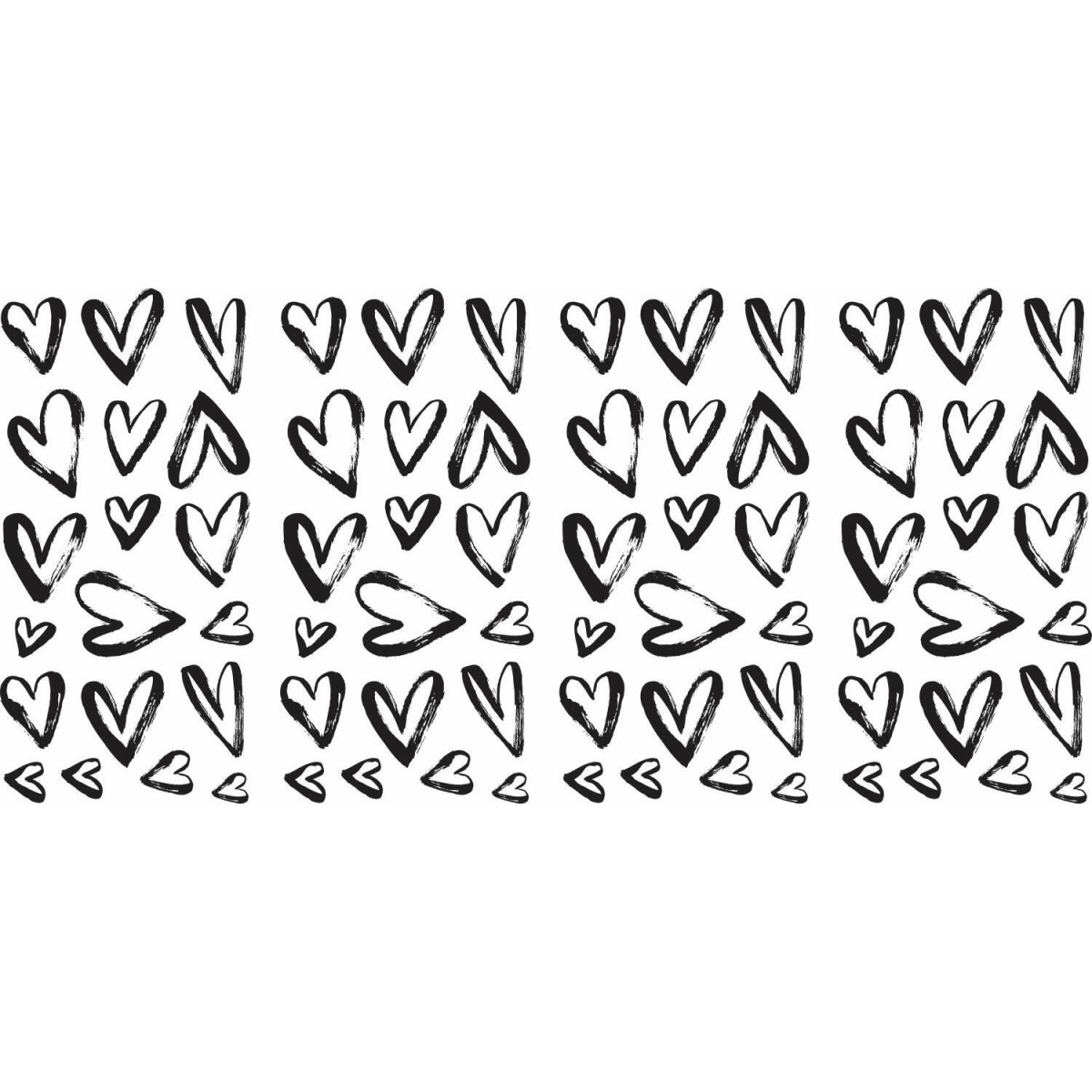RMK4884SCS 1.32 x 1.33 to 2.48 x 3.52 in. Sketchy Hearts Peel & Stick Wall Decals