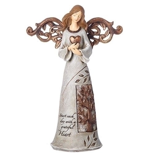 12386 9 In. Angel Holding Heart Figurine - Pack Of 2