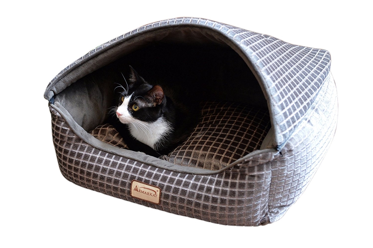 C34hhg - Sh Cave Shape Pet Cat Beds - Silver Grey