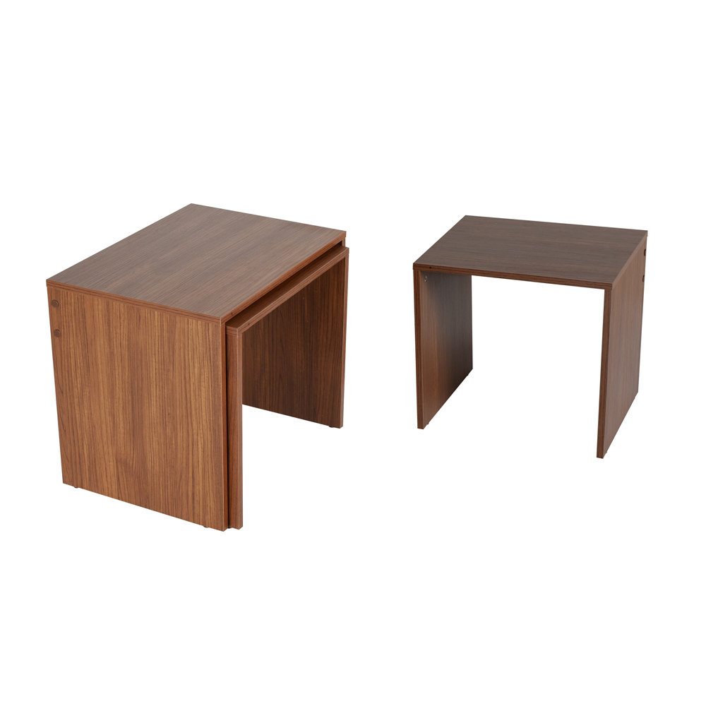 Nlst2216wn Lux Side Table, Walnut - Set Of 3