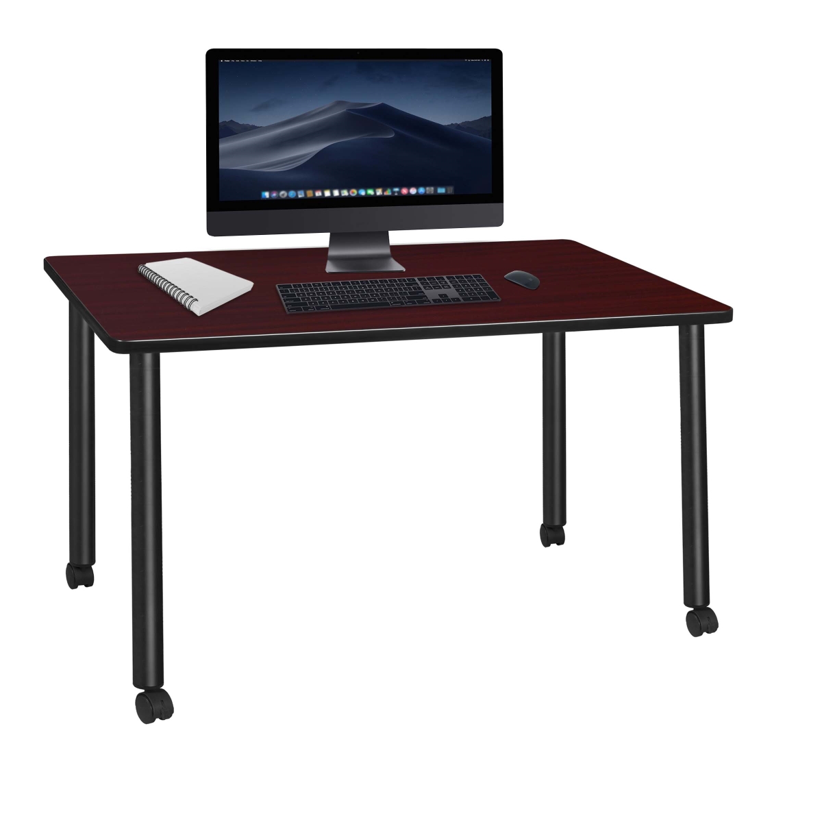 UPC 192357220146 product image for MDCL6024MHBK 60 x 24 in. Kee Mobile Desk, Mahogany & Black | upcitemdb.com