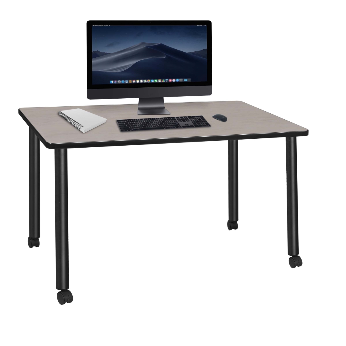 UPC 192357220153 product image for MDCL6024PLBK 60 x 24 in. Kee Mobile Desk with Maple Top, Black Legs | upcitemdb.com