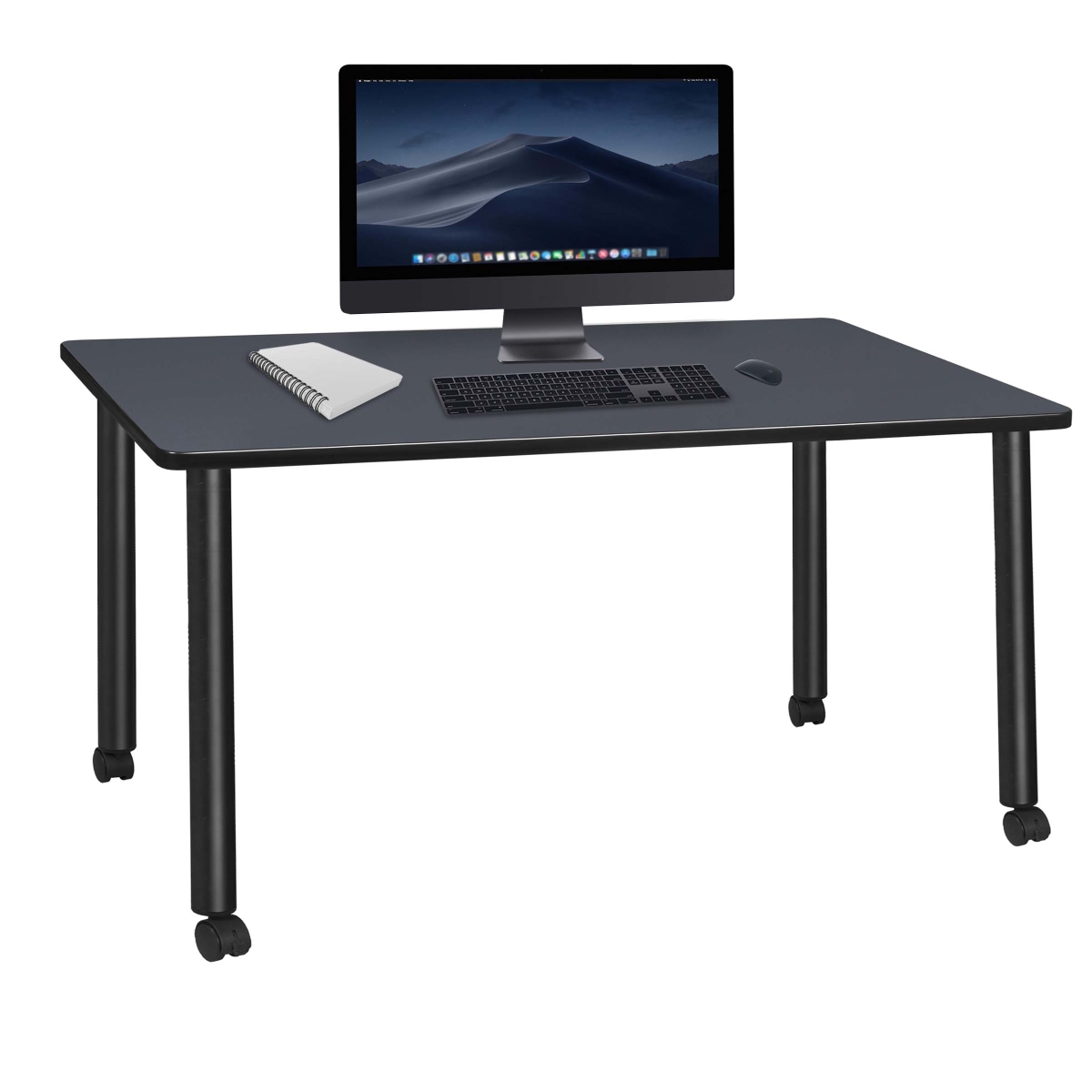 UPC 192357220191 product image for MDCL6624GYBK 66 x 24 in. Kee Mobile Desk, Grey & Black | upcitemdb.com