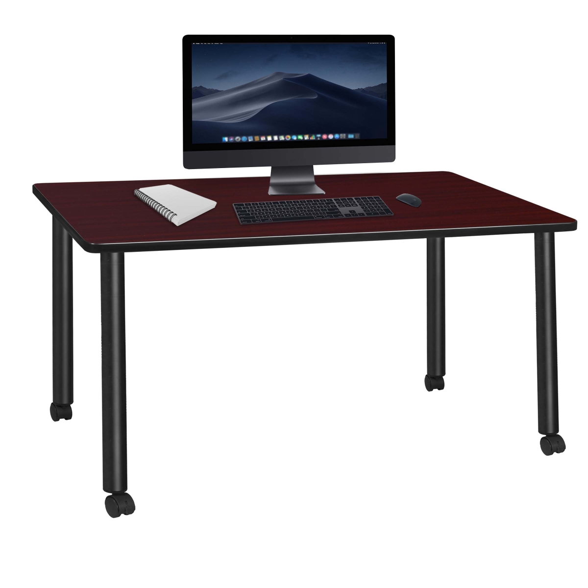 UPC 192357220207 product image for MDCL6624MHBK 66 x 24 in. Kee Mobile Desk, Mahogany & Black | upcitemdb.com