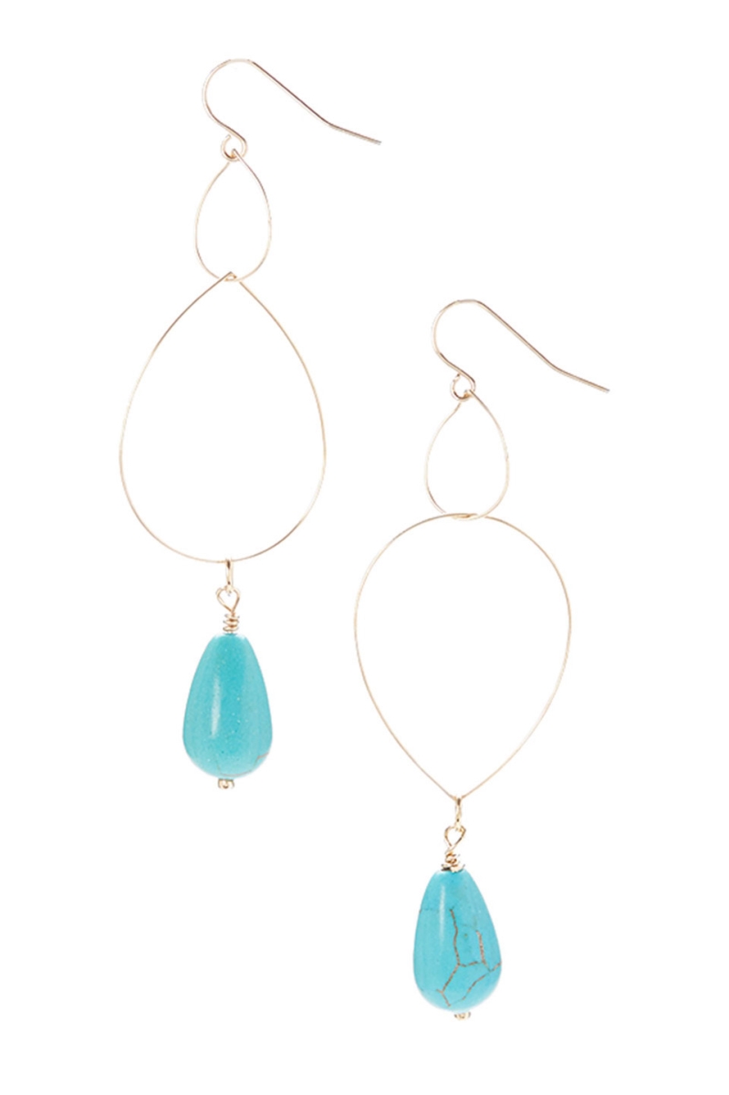 610110112612 Gemstone Drop Dangle Earrings, Turquoise