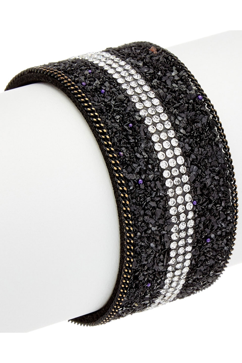 Crystal Cuff Bracelet, Black