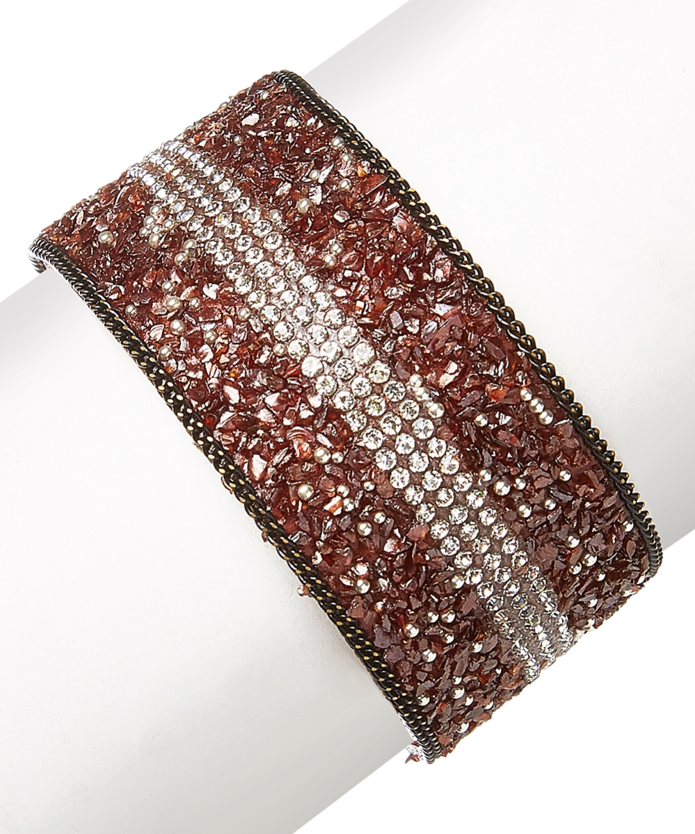 610211411930 Crystal Cuff Bracelet, Brown