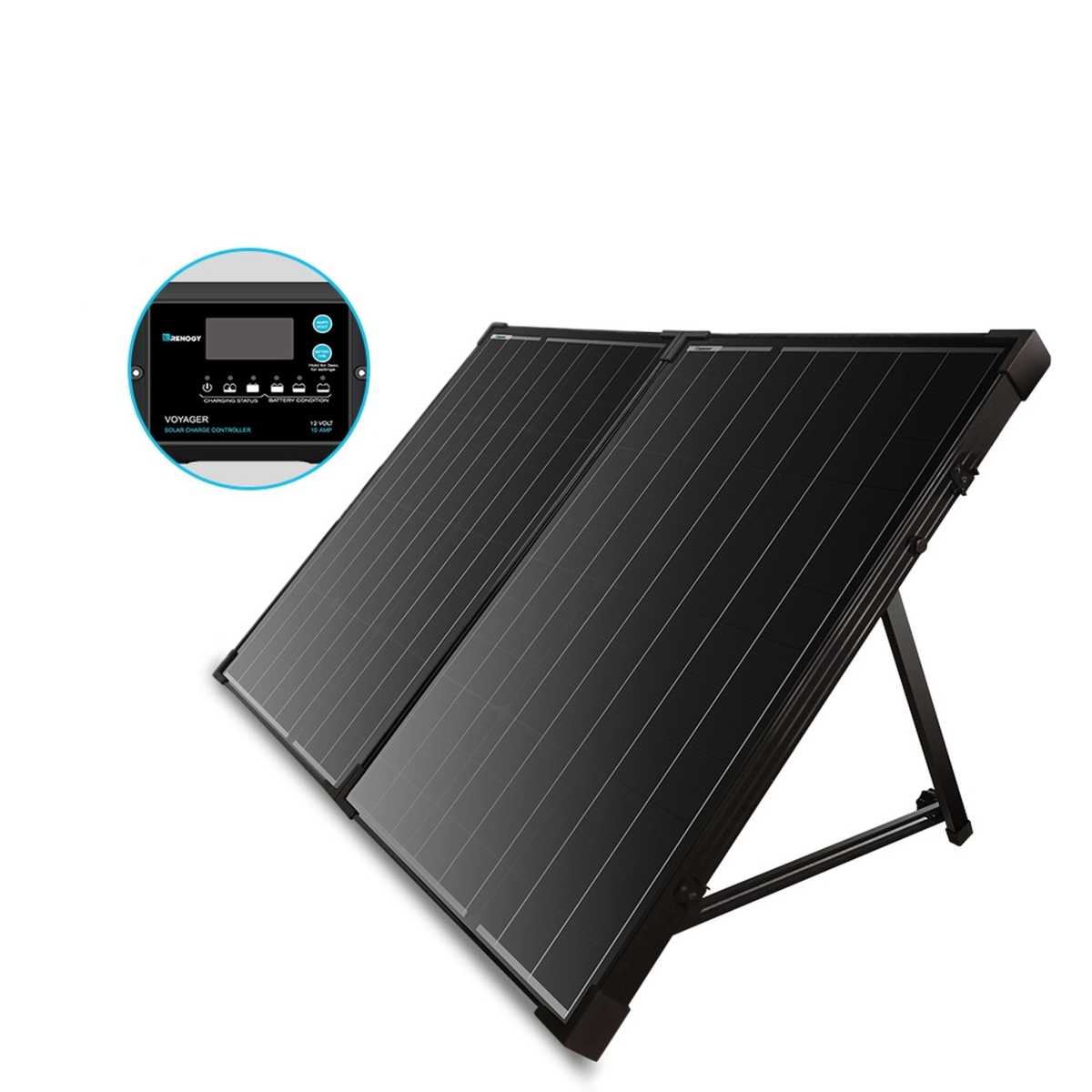 R-stcs-100d-voypg10 100 Watt 12v Monocrystalline Foldable Solar Suitcase With 10a Voyager Charge Controller
