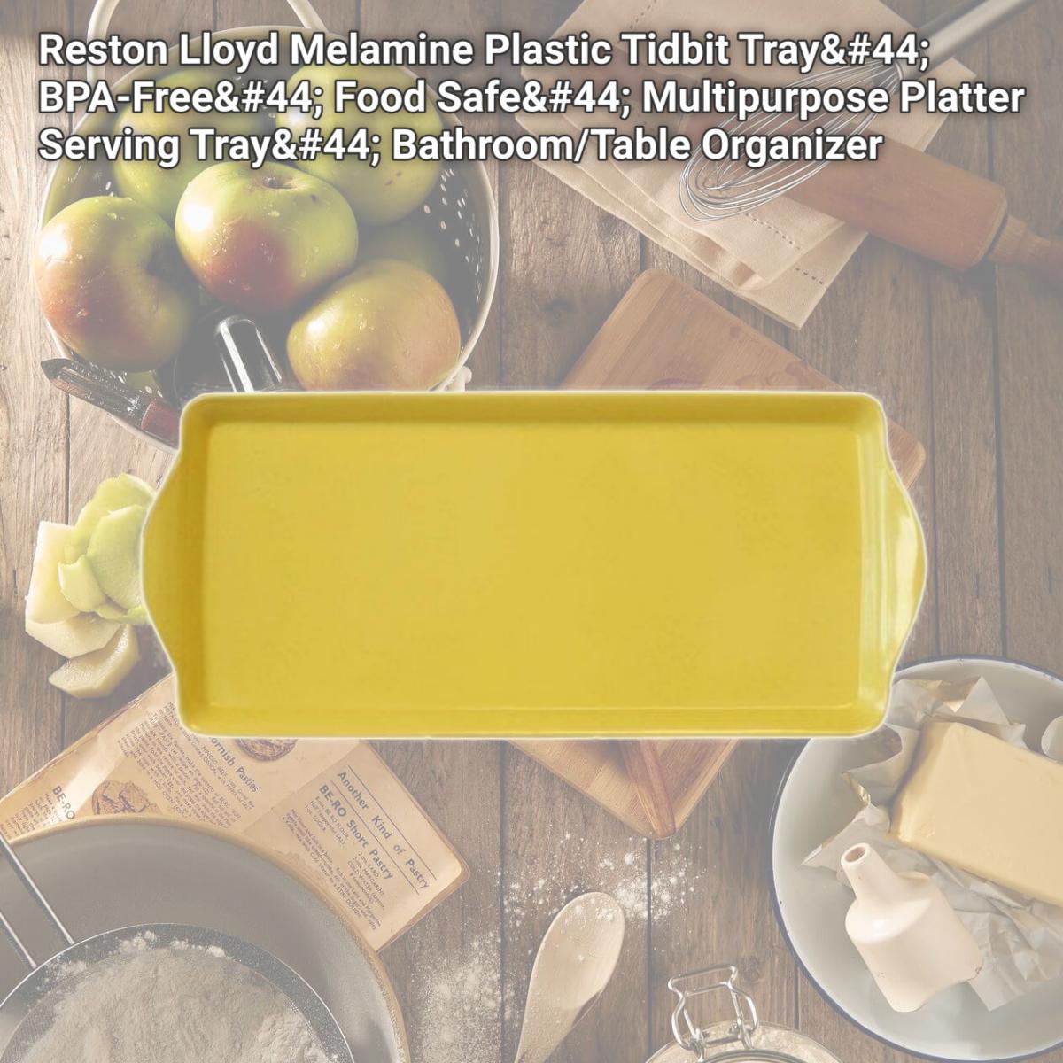 Picture of Reston Lloyd Melamine Plastic Tidbit Tray, BPA-Free, Food Safe, Multipurpose Platter Serving Tray, Bathroom/Table Organizer