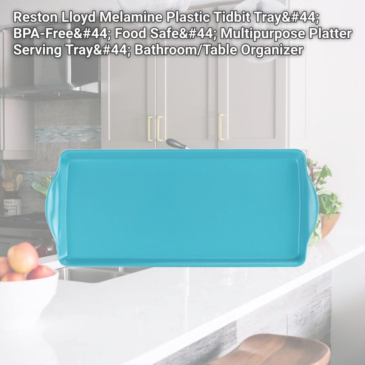 Picture of Reston Lloyd Melamine Plastic Tidbit Tray, BPA-Free, Food Safe, Multipurpose Platter Serving Tray, Bathroom/Table Organizer