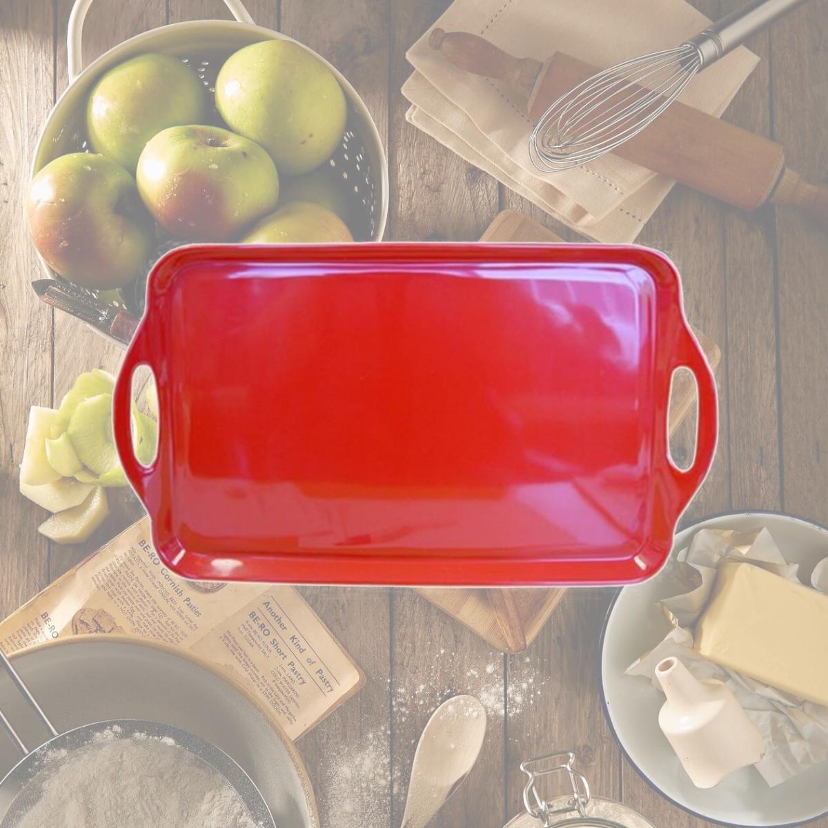 Picture of Reston Lloyd Multi-Purpose 18" Rectangle Melamine Plastic Handled Tray