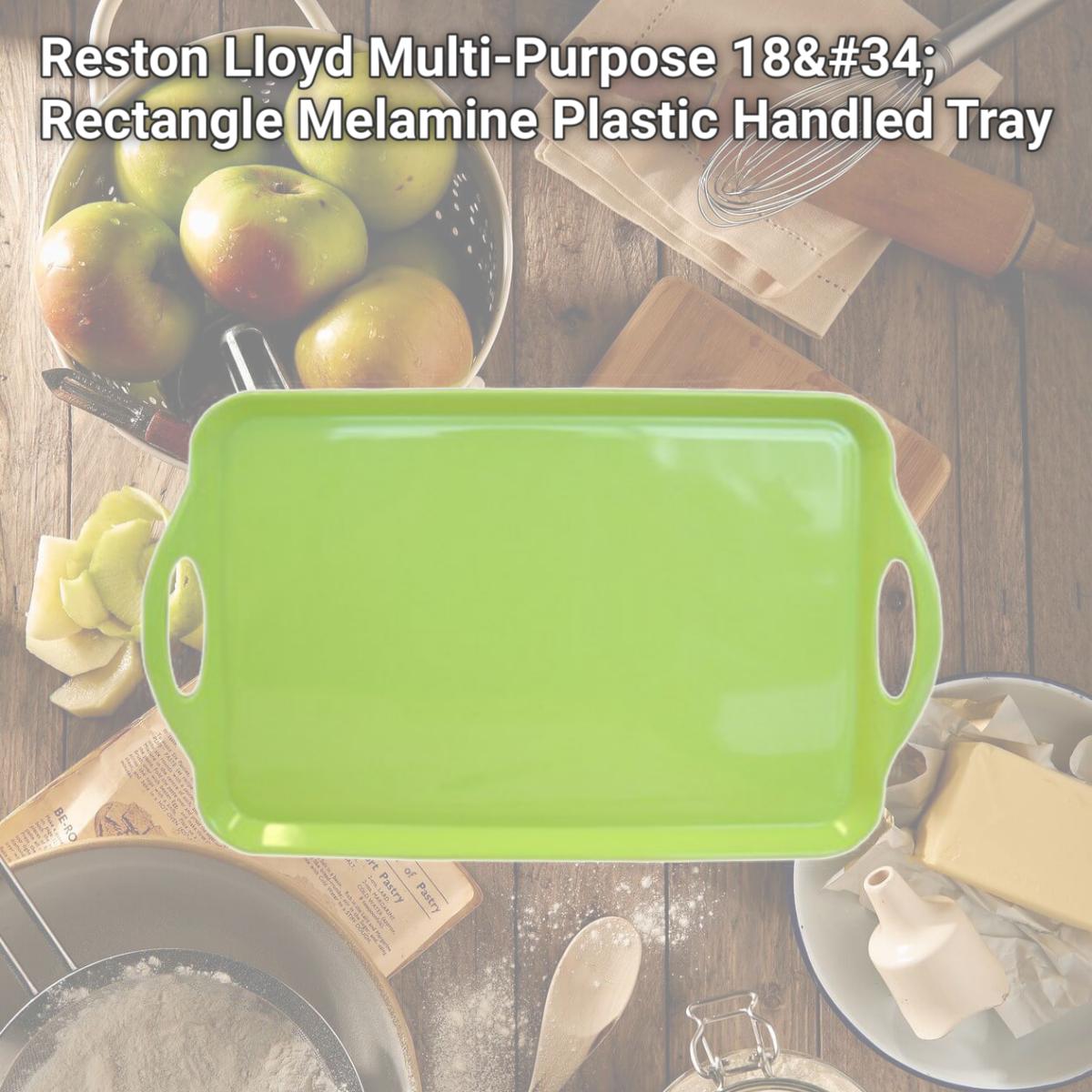 Picture of Reston Lloyd Multi-Purpose 18" Rectangle Melamine Plastic Handled Tray