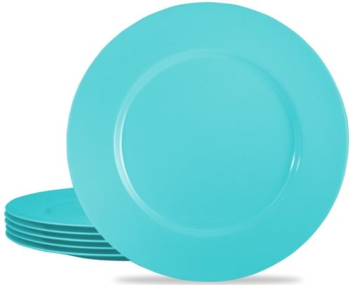 71702r Set Calypso Basics Melamine Dinner Plate, Turquoise