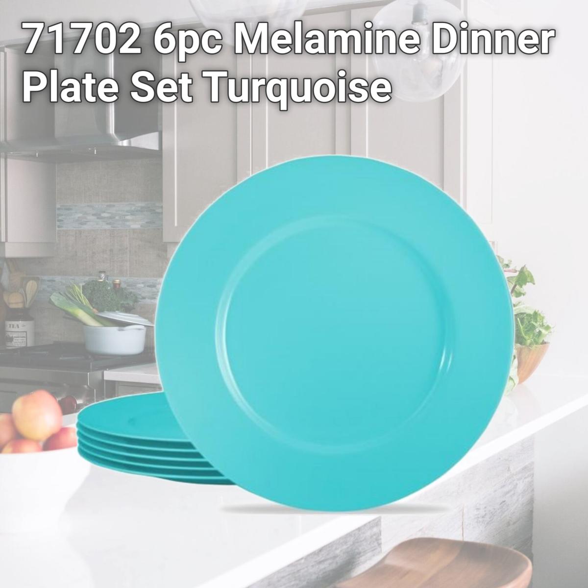 Picture of Reston Lloyd 71702 6pc Melamine Dinner Plate Set  Turquoise