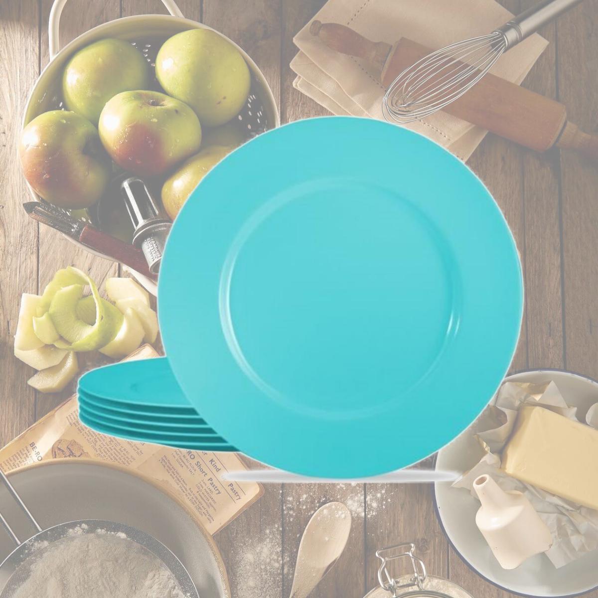 Picture of Reston Lloyd 71702 6pc Melamine Dinner Plate Set  Turquoise