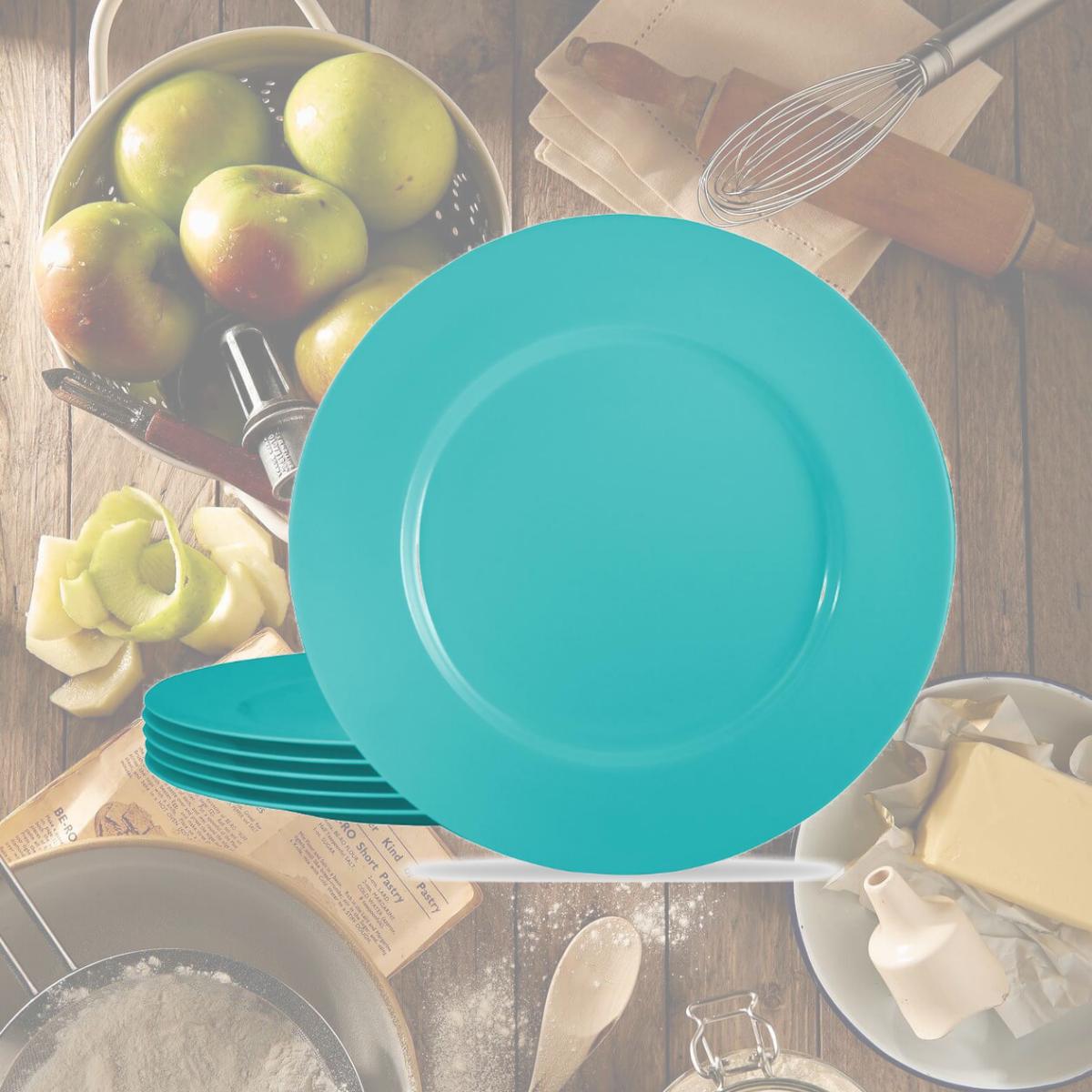Picture of Reston Lloyd 72702 6pc Melamine Salad Plate Set  Turquoise 
