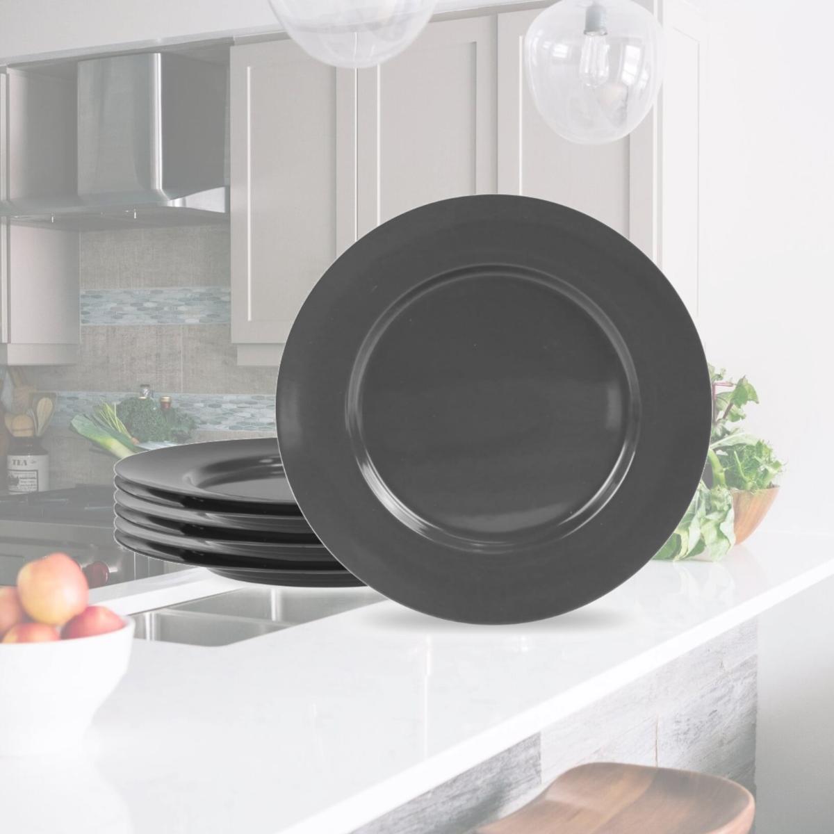 Picture of Reston Lloyd 72110 6pc Melamine Salad Plate Set  Charcoal 