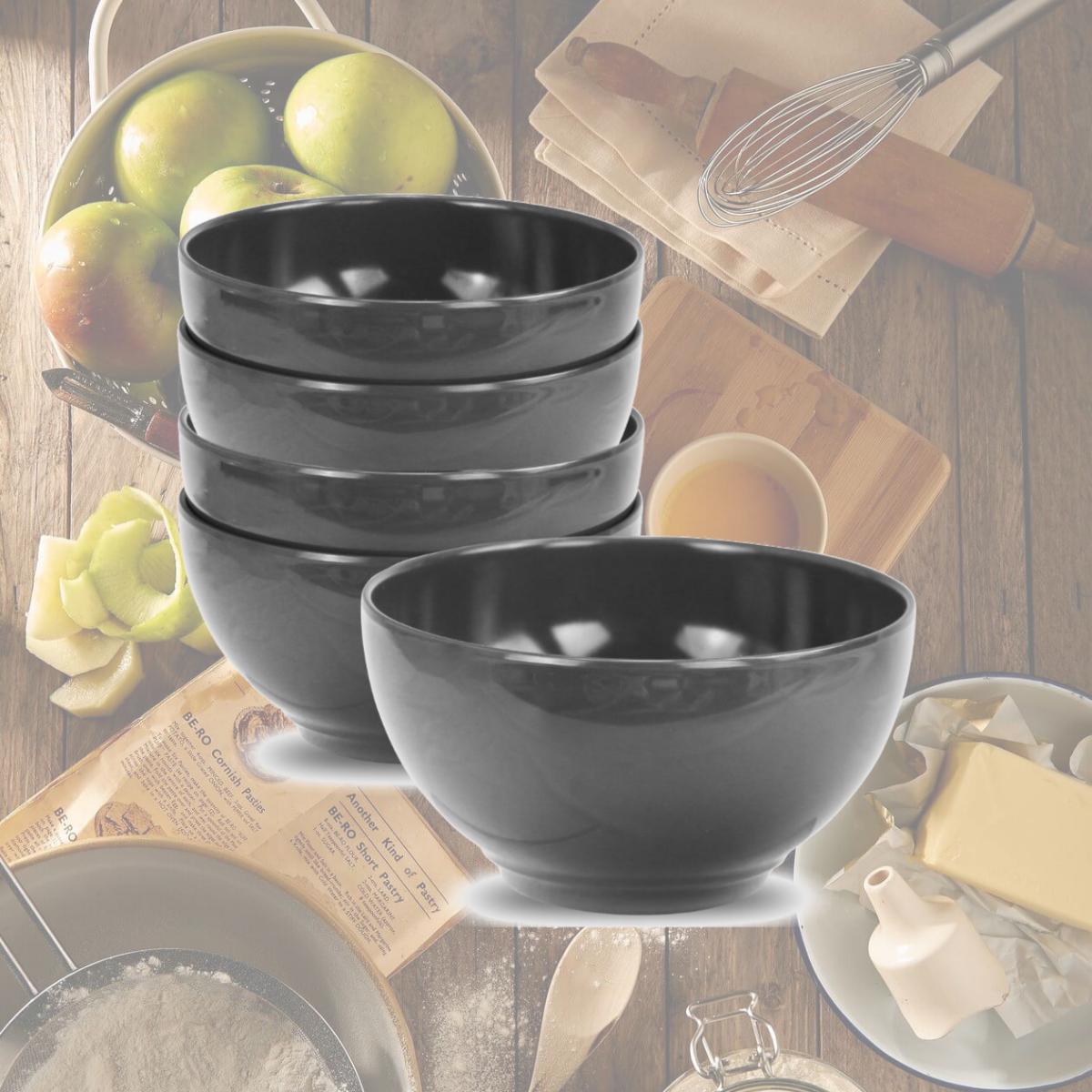 Picture of Reston Lloyd 73110 6pc Melamine Bowl Set  Charcoal