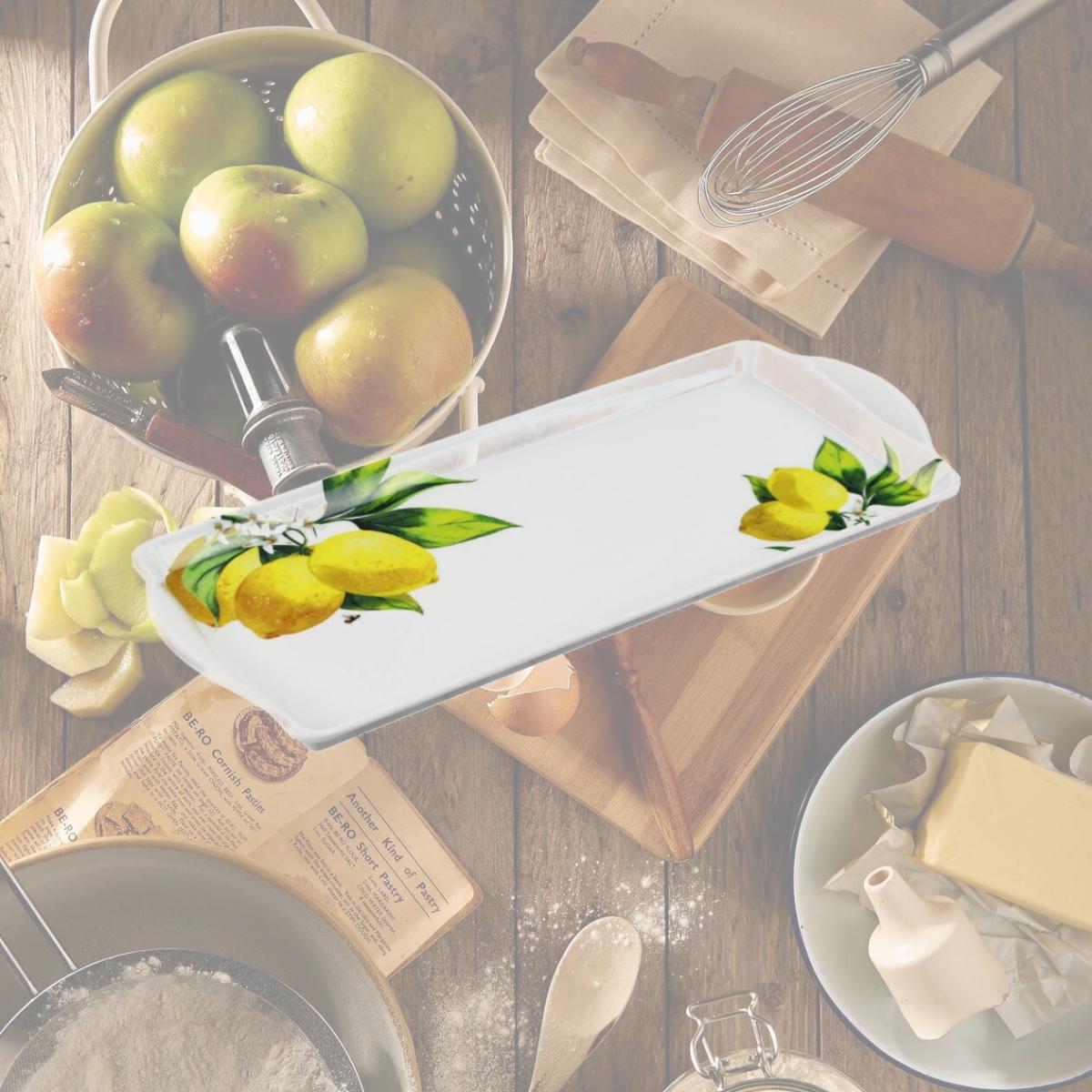Picture of Reston Lloyd Melamine Plastic Tidbit Tray, BPA-Free, Food Safe, Multipurpose Platter Serving Tray, Bathroom/Table Organizer