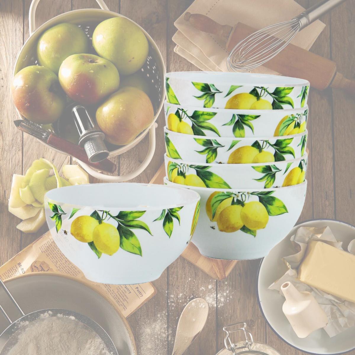 Picture of Reston Lloyd 73419 6pc Melamine Bowl Set  Fresh Lemons 