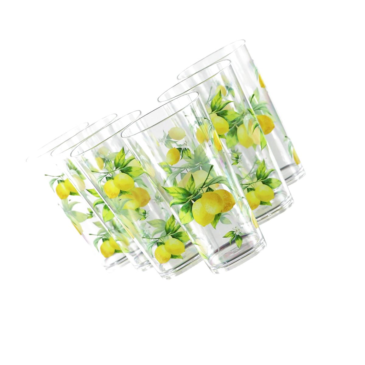 Picture of Reston Lloyd 75419 6pc Acrylic Drinkware Set 19oz  Fresh Lemons 