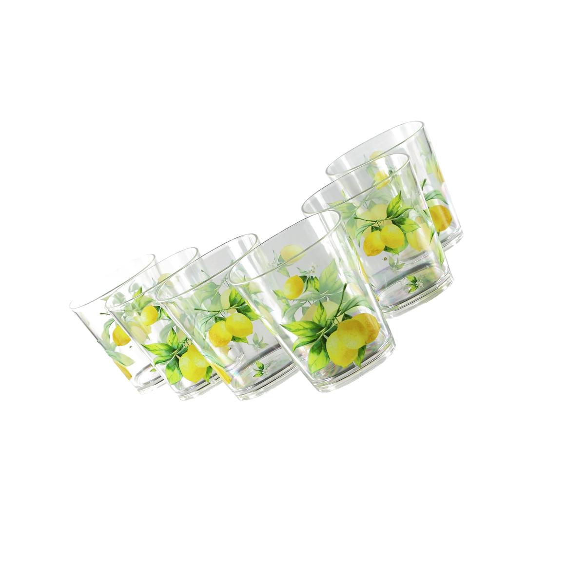 Picture of Reston Lloyd 76419 6pc Acrylic Drinkware Set 14oz  Fresh Lemons 