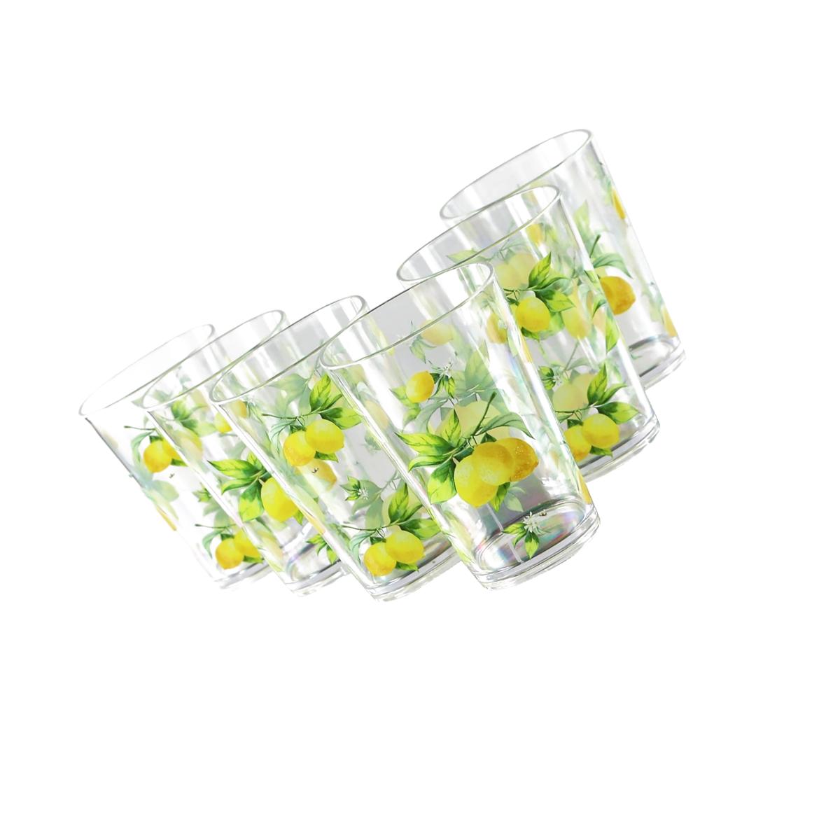 Picture of Reston Lloyd 95419 6pc Acrylic Drinkware Set 8oz  Fresh Lemons 