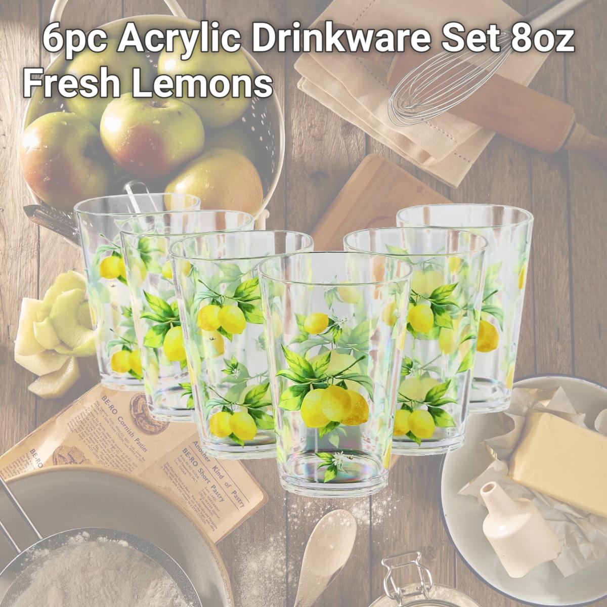 Picture of Reston Lloyd 95419 6pc Acrylic Drinkware Set 8oz  Fresh Lemons 