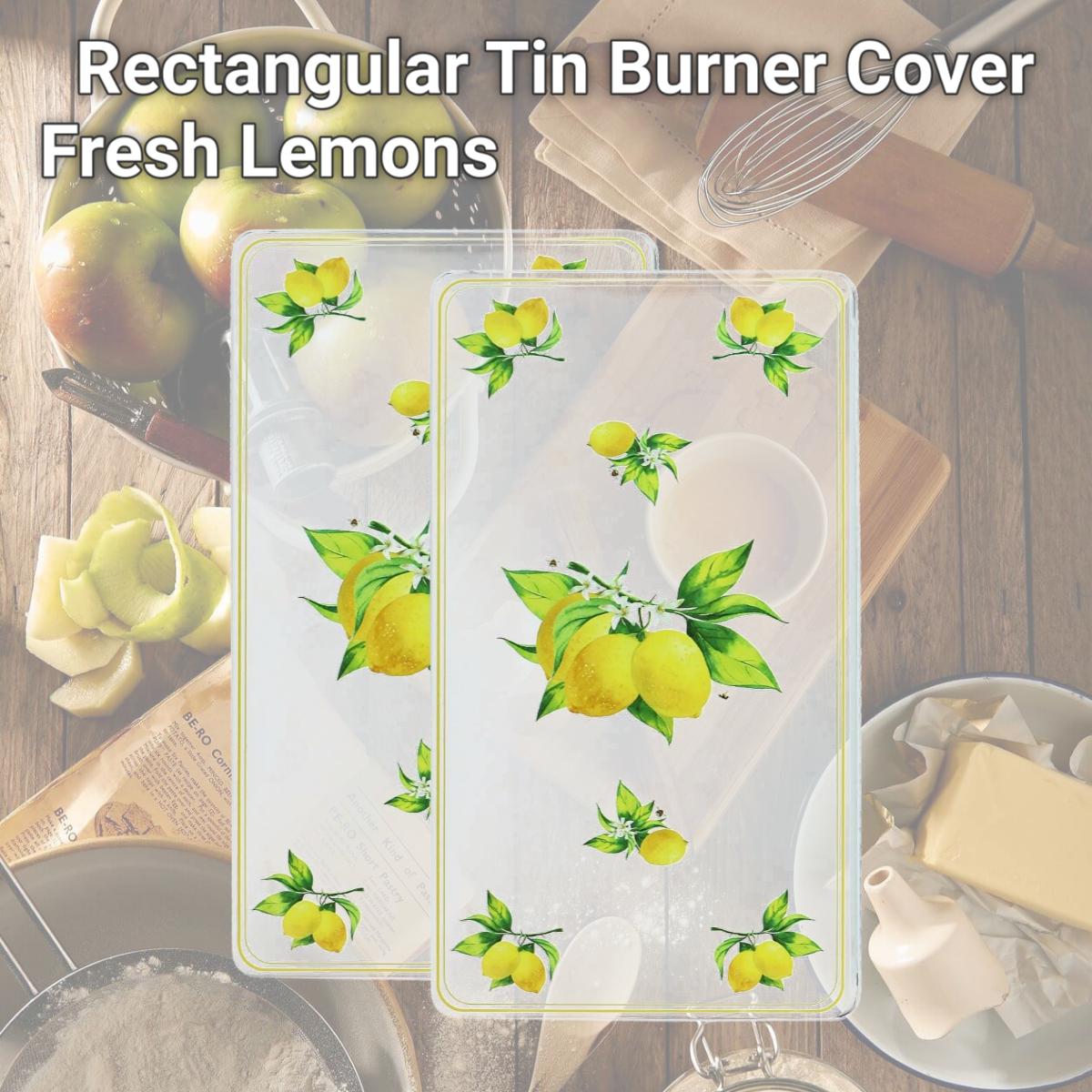 Picture of Reston Lloyd R-419-W Rectangular Tin Burner Cover  Fresh Lemons