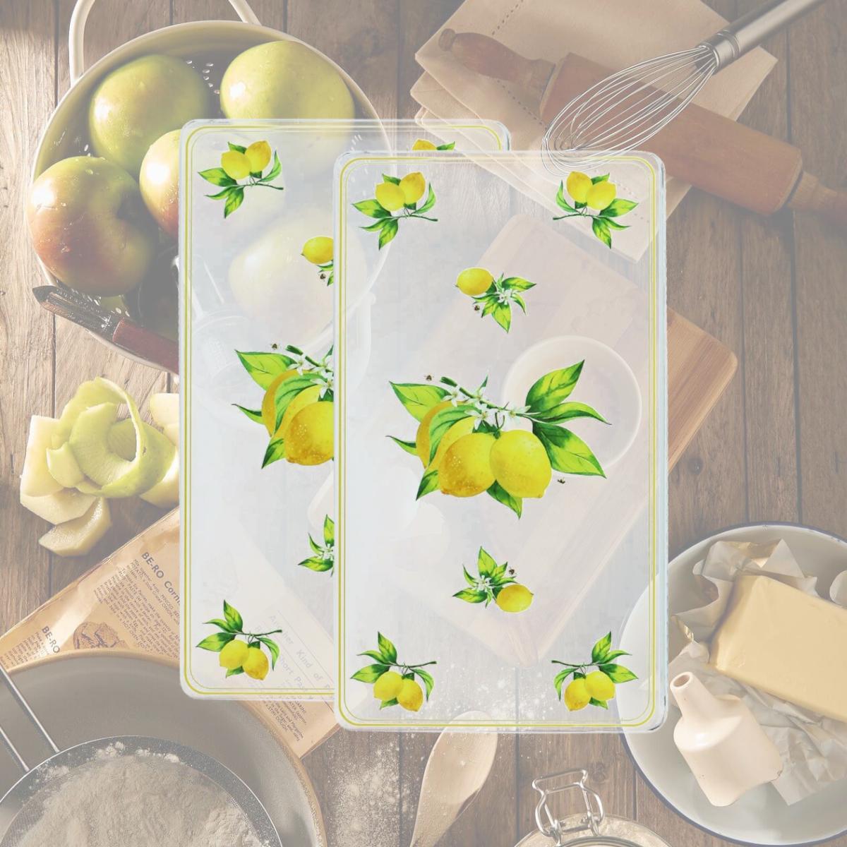 Picture of Reston Lloyd R-419-W Rectangular Tin Burner Cover  Fresh Lemons