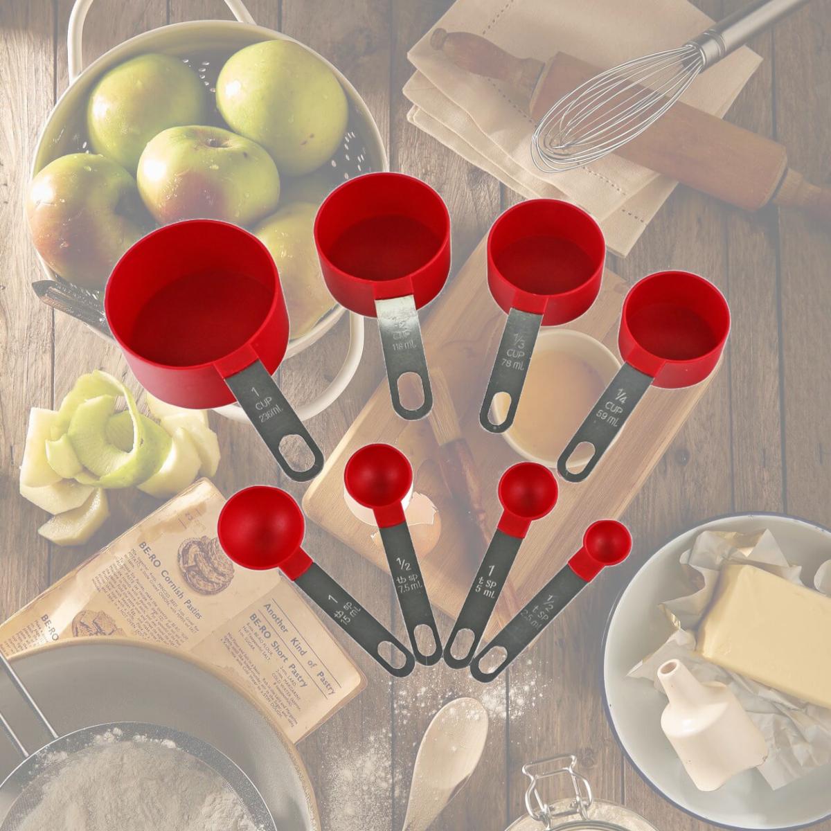 Picture of Reston Lloyd, Ltd. 05660M 8pc Measuring Spoon & Cup Set, Red