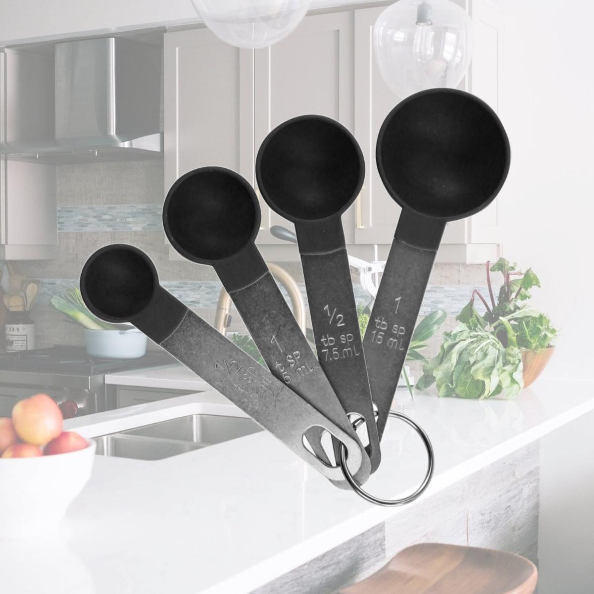 Picture of Reston Lloyd 05510 4 Piece Plastic & Stainless Steel Measuring Cup Set, Black