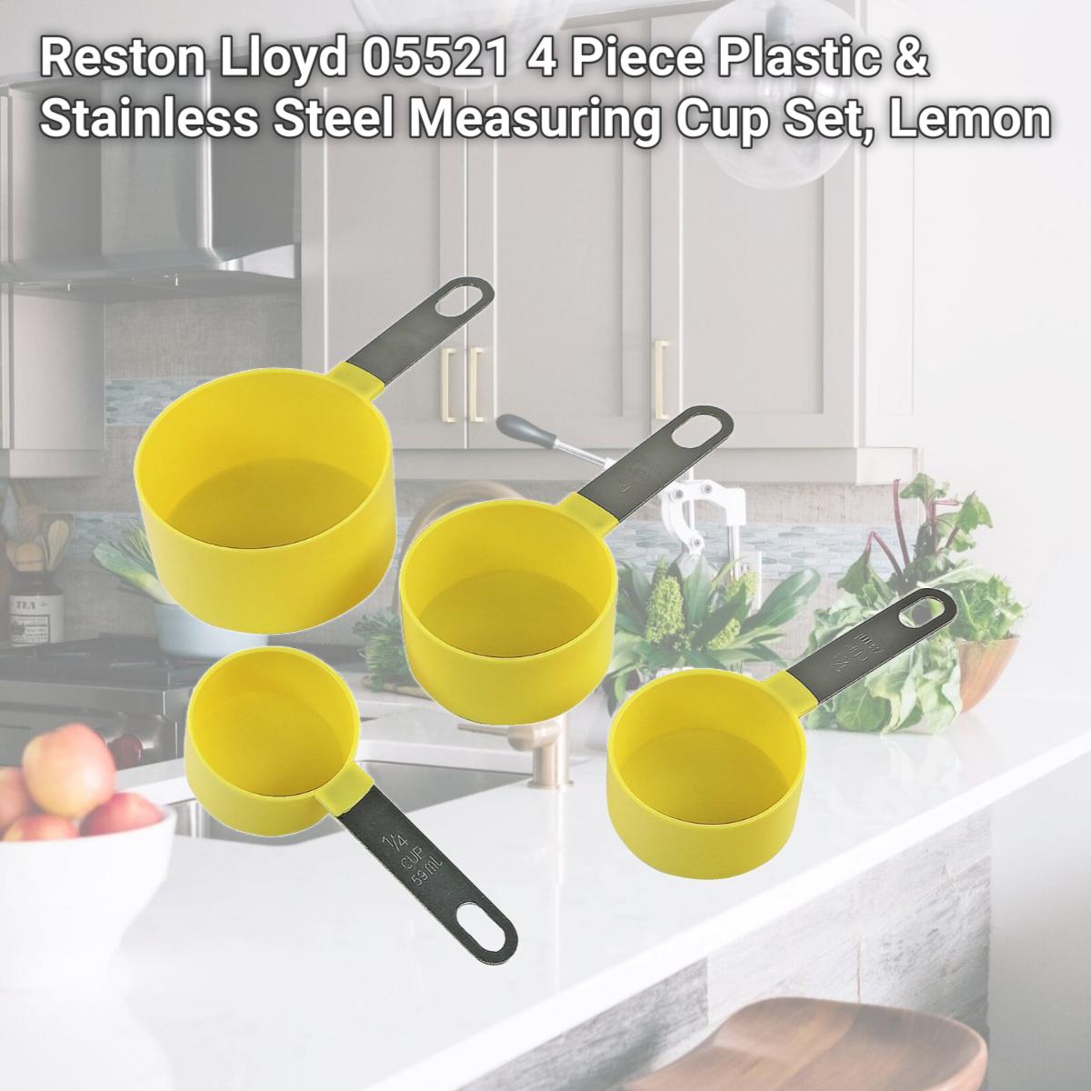 Picture of Reston Lloyd 05521 4 Piece Plastic & Stainless Steel Measuring Cup Set, Lemon