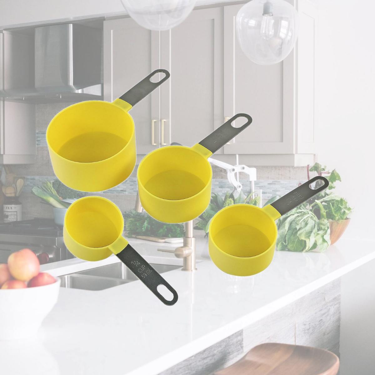 Picture of Reston Lloyd 05521 4 Piece Plastic & Stainless Steel Measuring Cup Set, Lemon