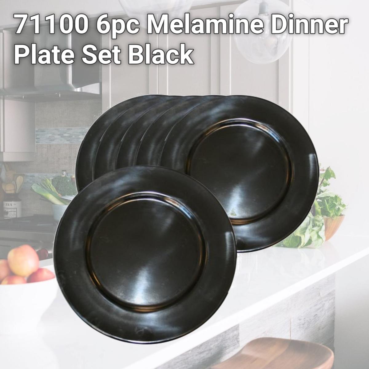 Picture of Reston Lloyd 71100 6pc Melamine Dinner Plate Set  Black 