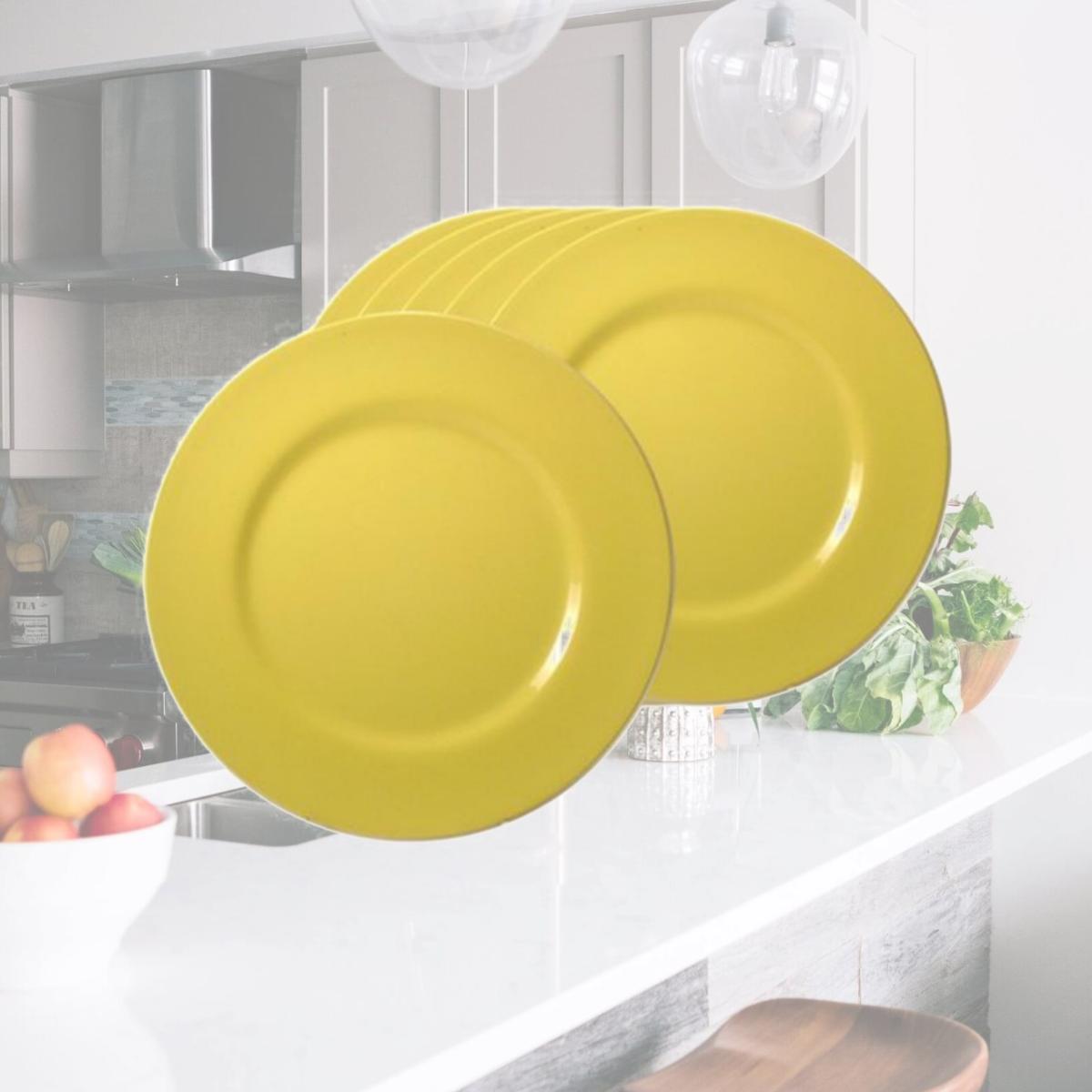 Picture of Reston Lloyd 71201 6pc Melamine Dinner Plate Set  Lemon 