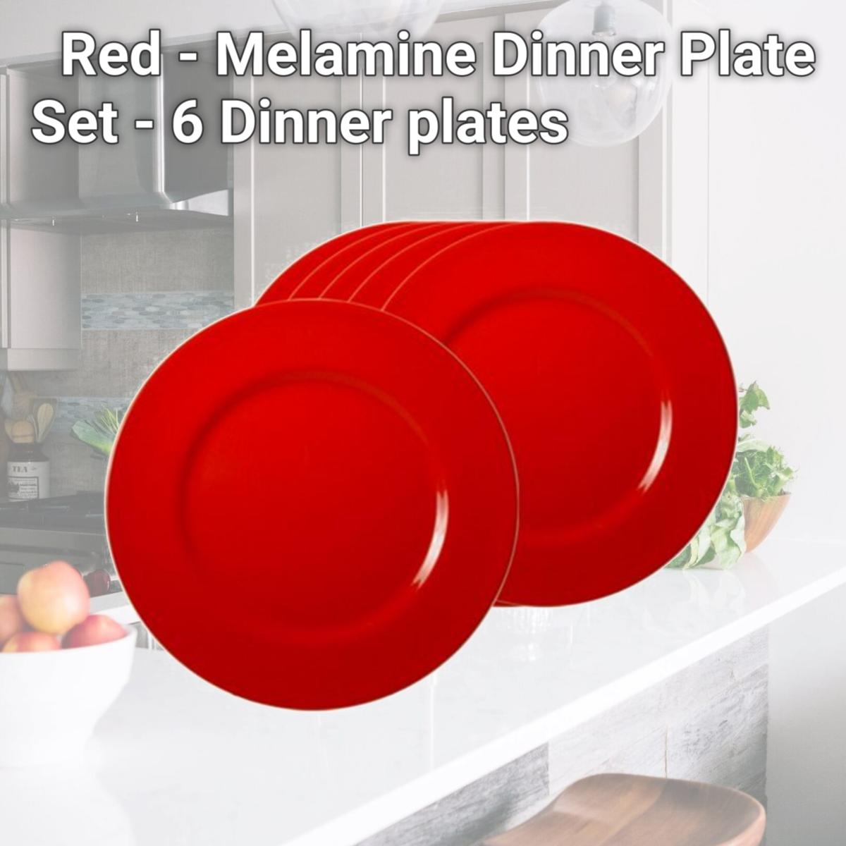 Picture of Reston Lloyd 71600SET Red - Melamine Dinner Plate Set - 6 Dinner plates