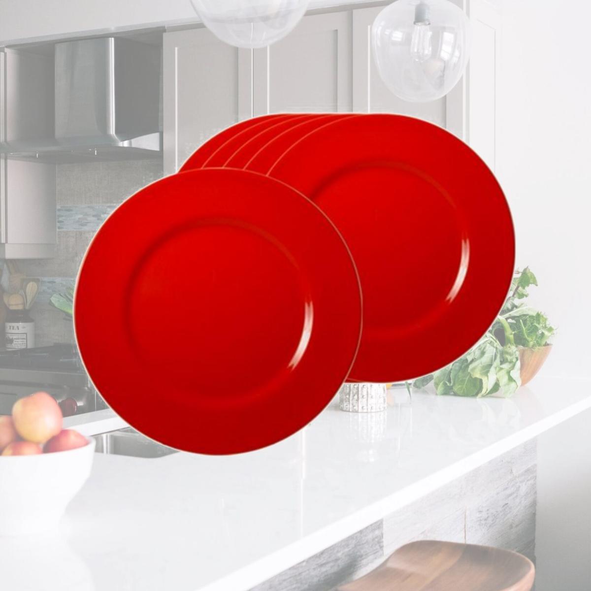 Picture of Reston Lloyd 71600SET Red - Melamine Dinner Plate Set - 6 Dinner plates