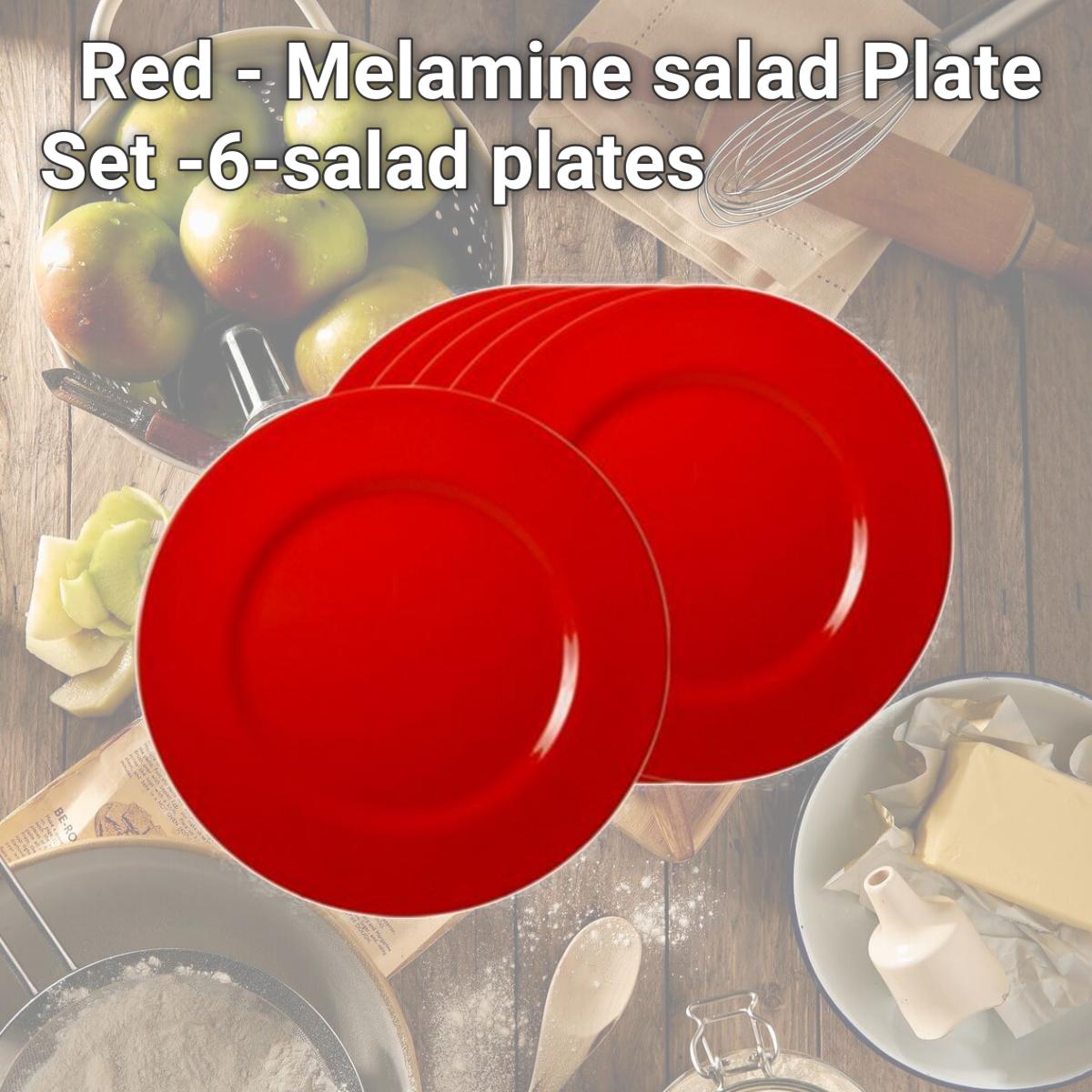 Picture of Reston Lloyd 72600SET Red - Melamine salad Plate Set -6-salad plates