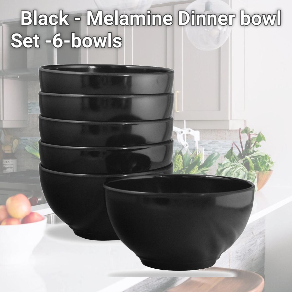 Picture of Reston Lloyd 73100SET Black - Melamine Dinner bowl Set -6-bowls