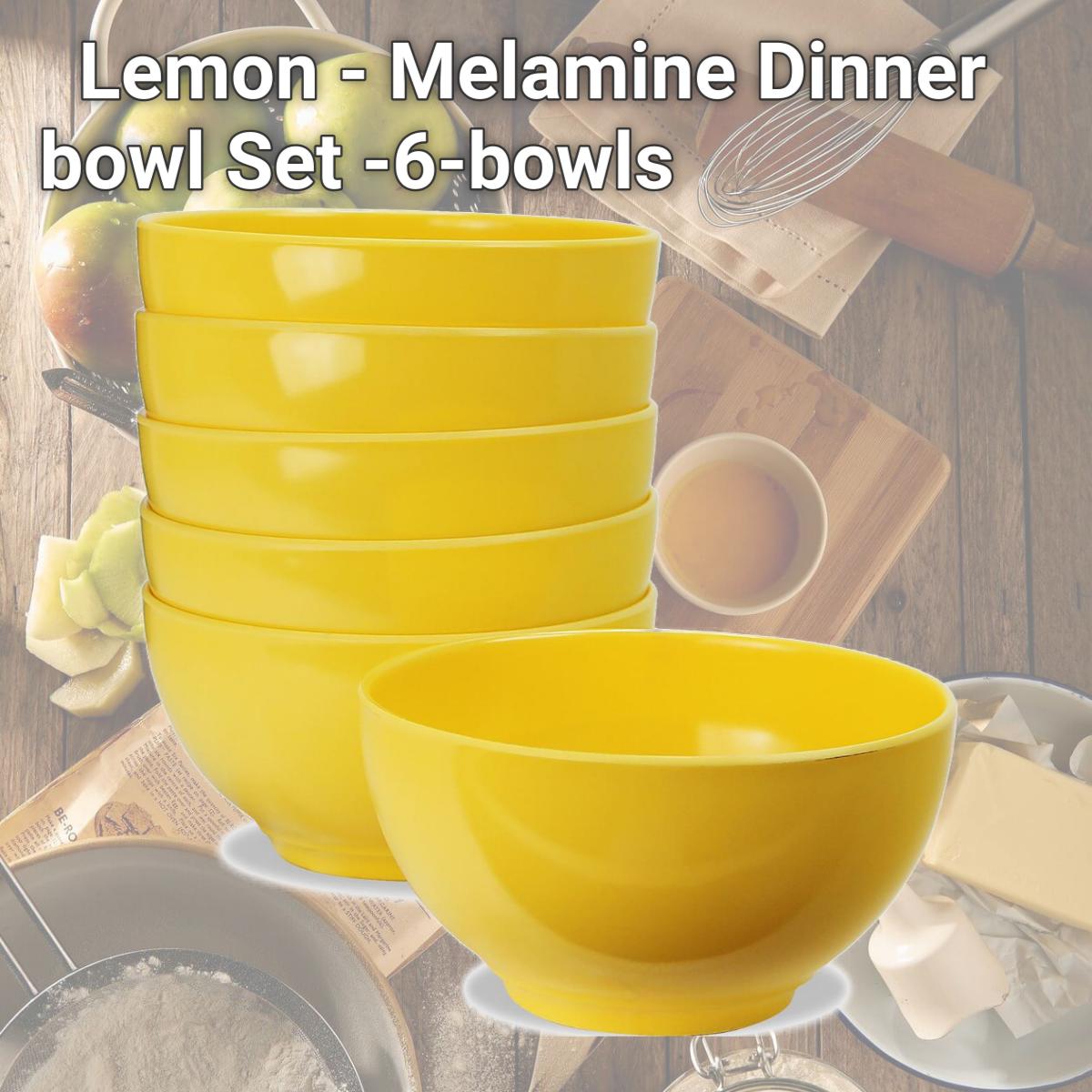 Picture of Reston Lloyd 73201SET Lemon - Melamine Dinner bowl Set -6-bowls