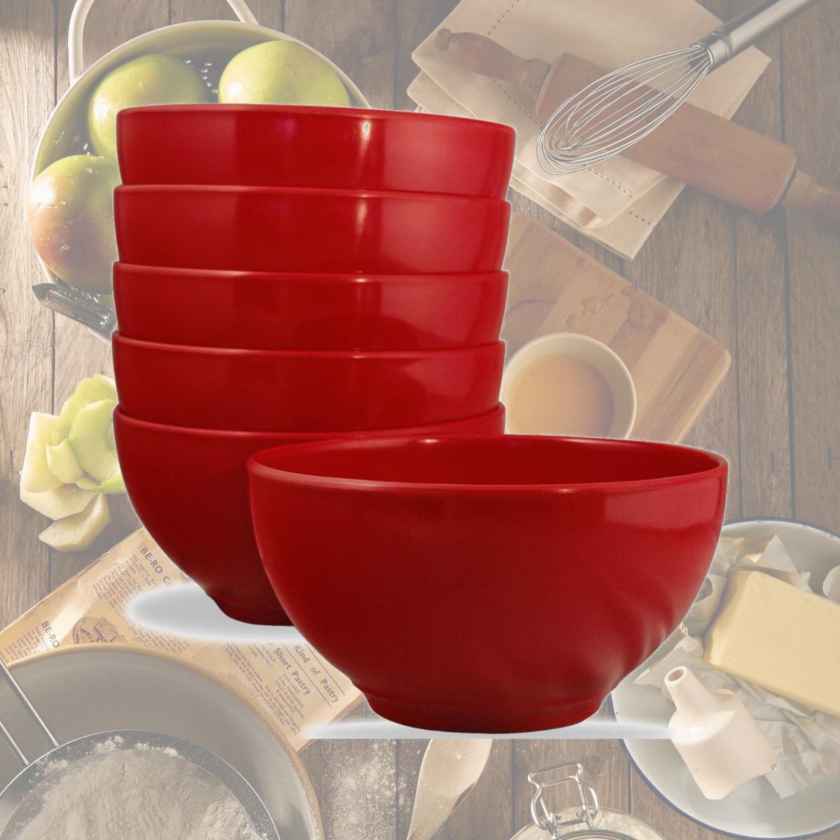 Picture of Reston Lloyd 73600SET Red - Melamine Dinner bowl Set -6-bowls