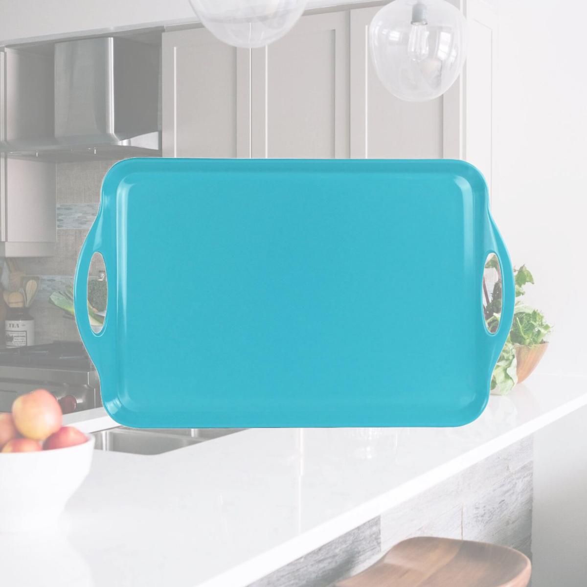 Picture of Reston Lloyd Multi-Purpose 18" Rectangle Melamine Plastic Handled Tray