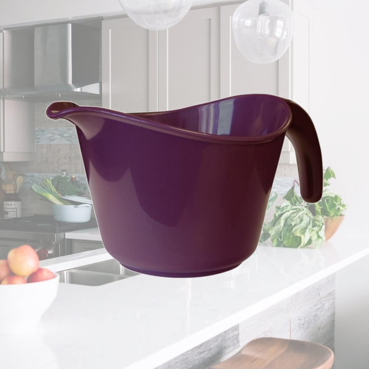 Picture of Reston Lloyd Melamine Batter Bowl with Pour Spout and Detachable Handle -  Plum