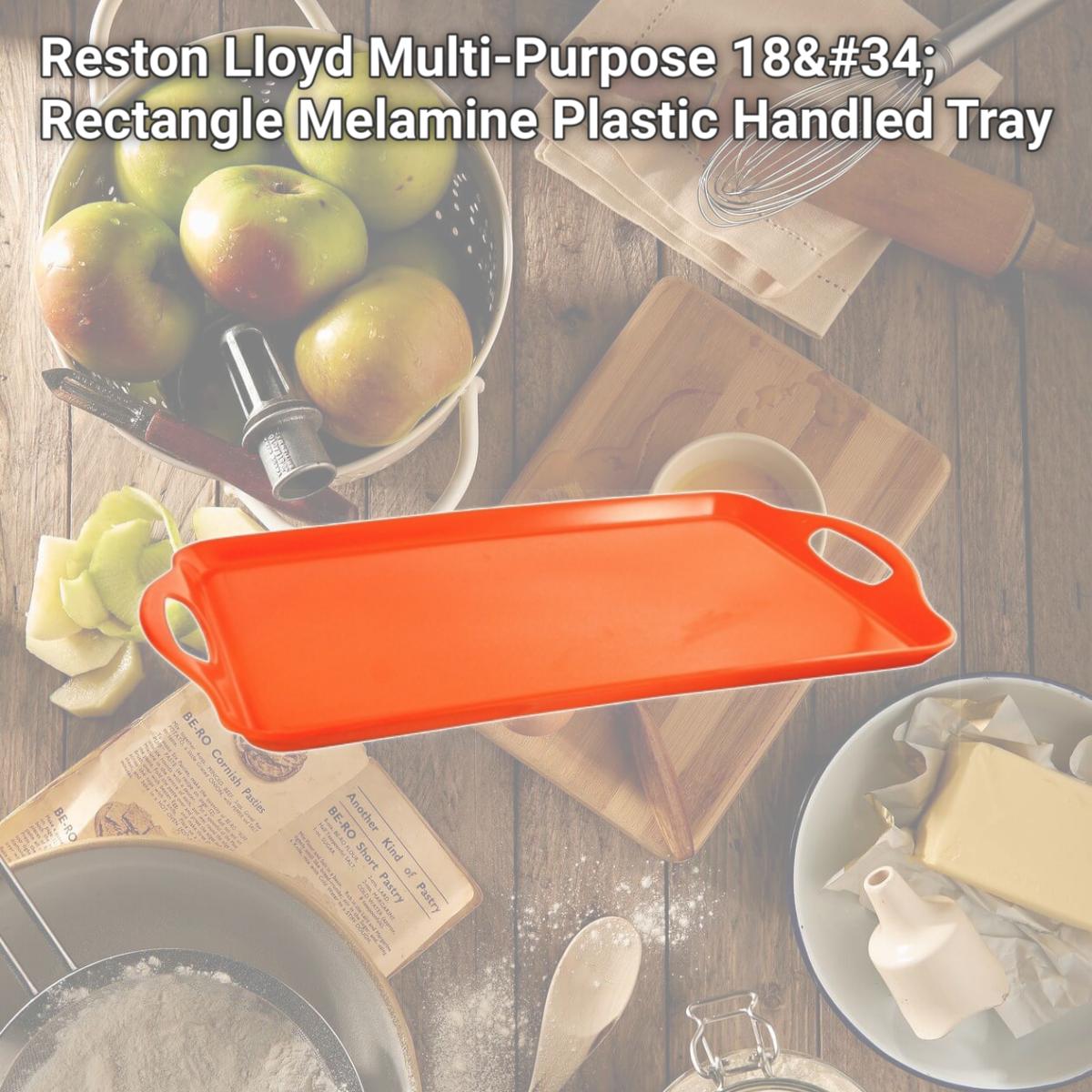 Picture of Reston Lloyd Multi-Purpose 18" Rectangle Melamine Plastic Handled Tray