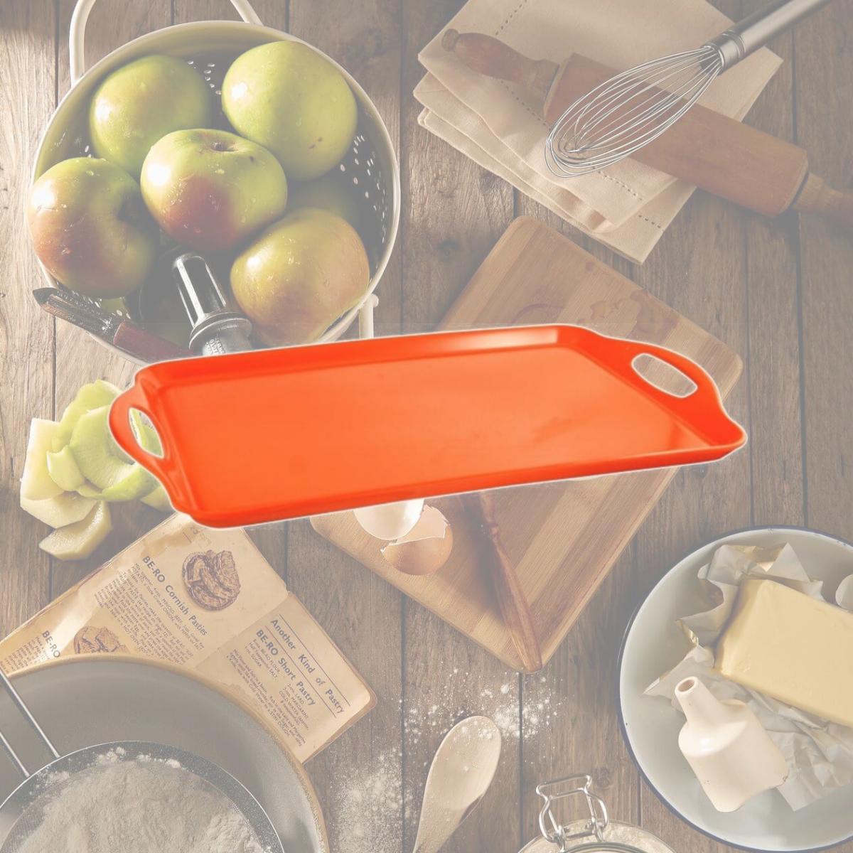 Picture of Reston Lloyd Multi-Purpose 18" Rectangle Melamine Plastic Handled Tray