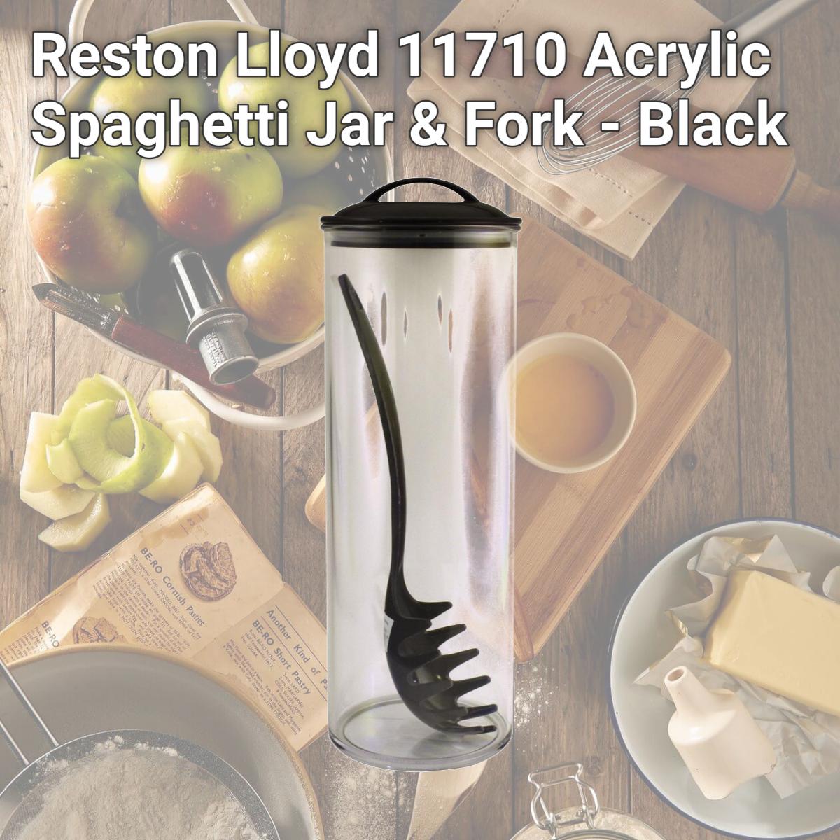 Picture of Reston Lloyd Spaghetti/Pasta Acrylic Canister with Matching Spaghetti Fork - Black