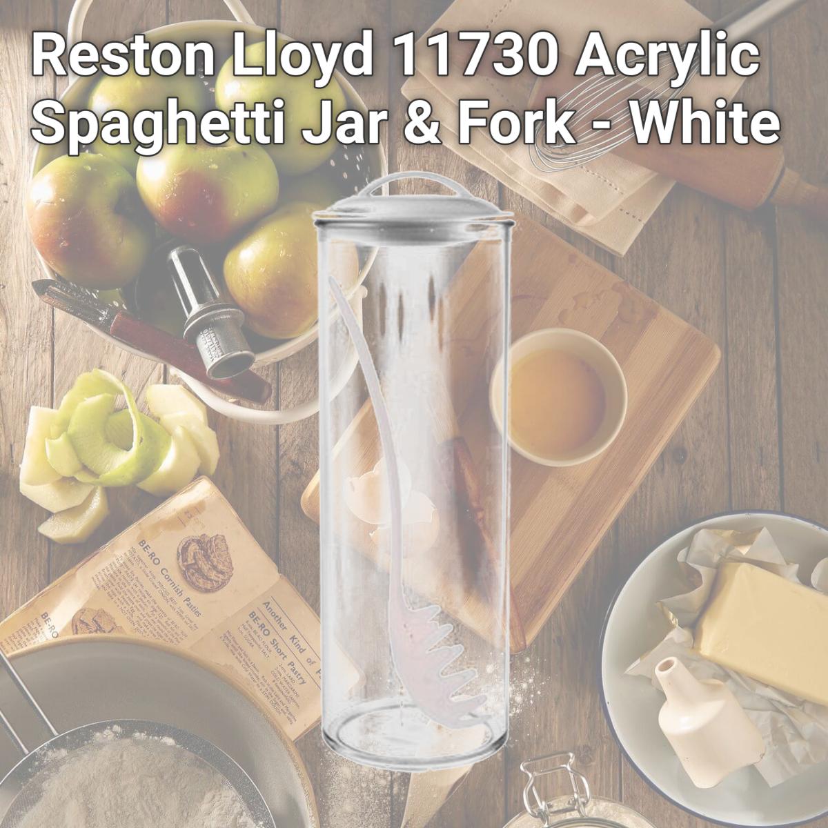 Picture of Reston Lloyd Spaghetti/Pasta Acrylic Canister with Matching Spaghetti Fork - White
