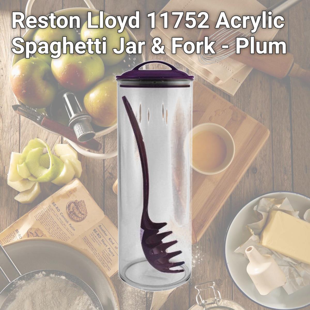 Picture of Reston Lloyd Spaghetti/Pasta Acrylic Canister with Matching Spaghetti Fork - Plum